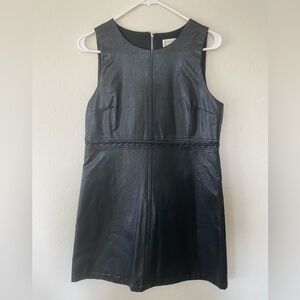 Love Riche Black Sleeveless Faux-Leather Dress